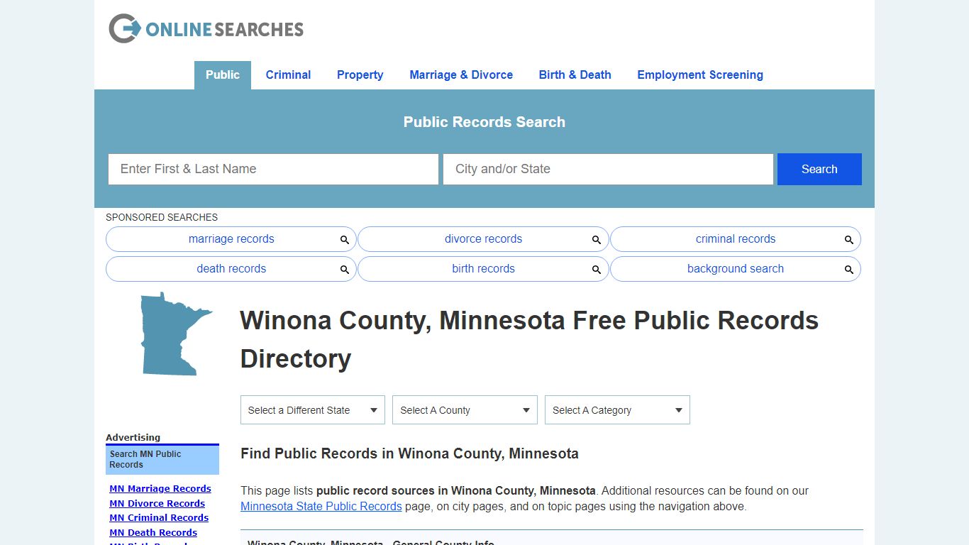 Winona County, Minnesota Public Records Directory